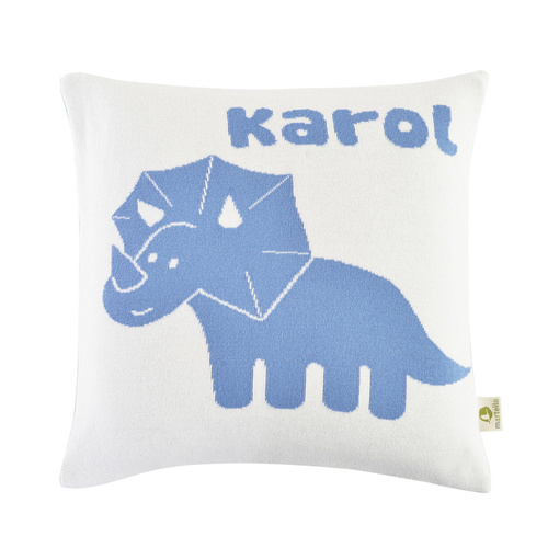 Organic cotton pillowcase witha name TRICERATOPS  40 x 40 cm