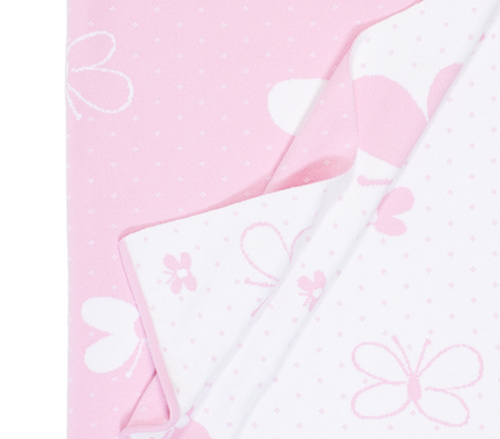 Organic cotton blanket with a name BUTTERFLIES 90x120 cm