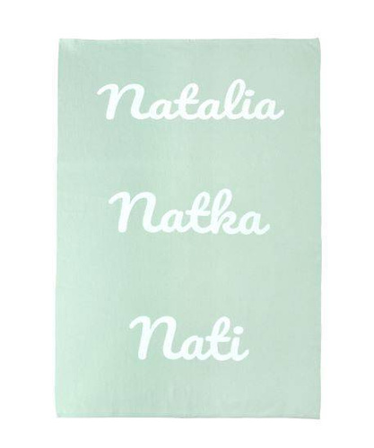 Organic cotton blanket with a name FOR KIDS 90 x 130 cm, 3 names