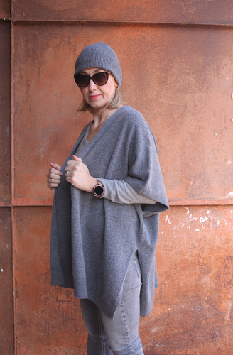 A merino wool poncho