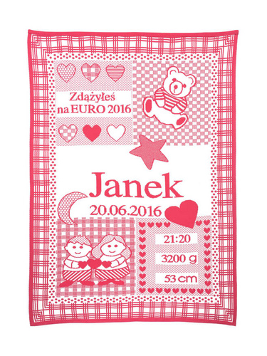 MÓJ KOCYK z zodiakiem BLIŹNIĘTA 21.05-20.06 z bawełny organicznej 75 x 100 cm