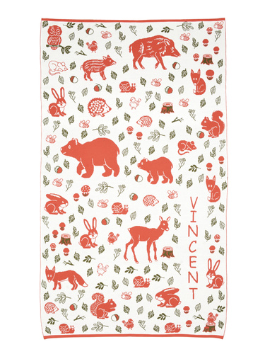 Organic cotton bed overlay FOREST ANIMALS 90x160 cm