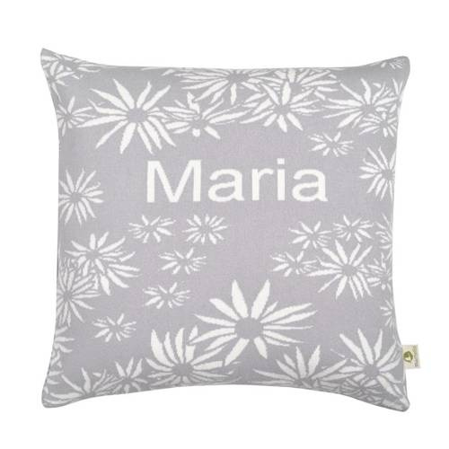 Organic cotton pillowcase DAISIES with a name 50 x 50 cm