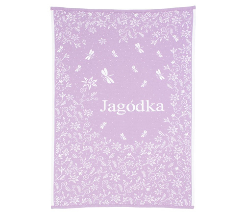 Organic cotton MEADOW blanket with a name 75x100 cm