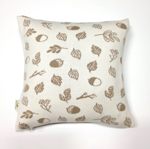 Organic cotton pillowcase to go with FOREST ANIMALS   40 x 40 cm, beige