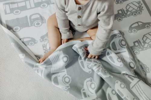 Organic cotton blanket CARS  75 x 100 cm