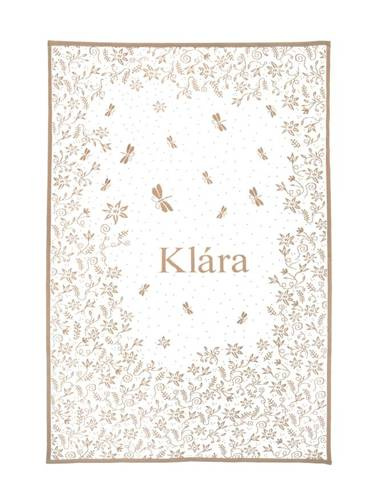 Organic cotton MEADOW blanket with a name 75x100 cm